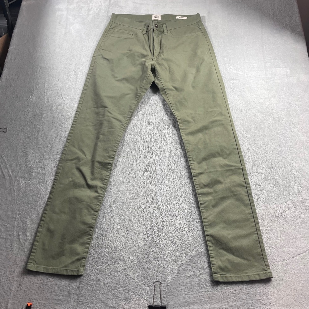 Flint and Tinder 365 Pant Slim Fit Olive Green Chinos 31x32 Mens